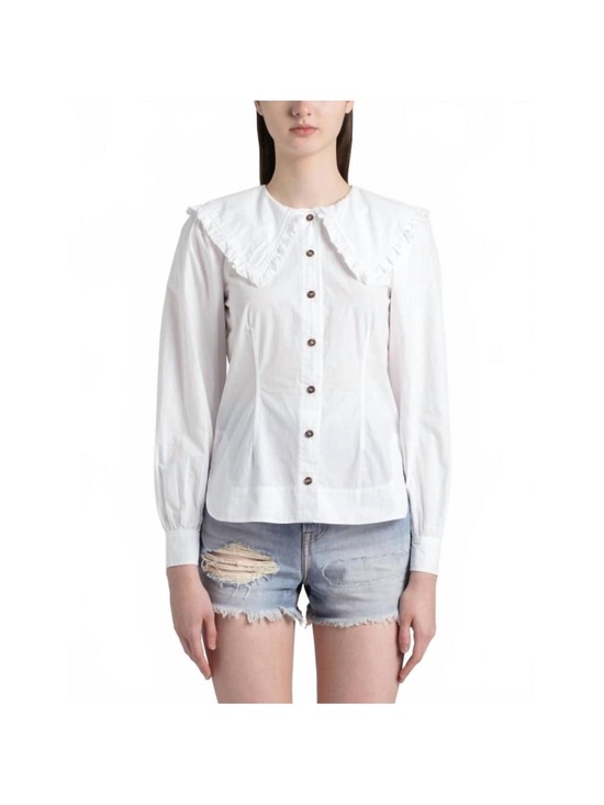 GANNI Tops - NEW GANNI cotton poplin fitted shirt in white